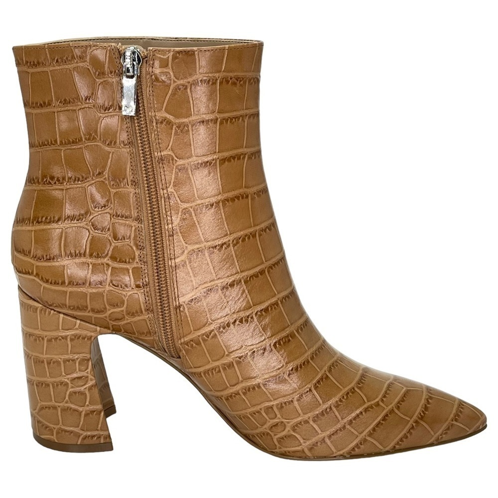 Marc Fisher LTD Womens Ankle Boots 10M Daith Tan Leather Crocodile Print - Picture 3 of 12